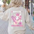 Pink Unicorn Spanish Teacher Regalos Para Bilingue Teacher Women's Sweatshirt Back Print Sand