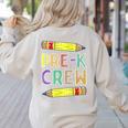 Pre-K Crew PreK Teachers Back To School Women's Sweatshirt Back Print Sand Pre-K Crew PreK Teachers Back To School Women's Sweatshirt Back Print Sand