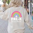 Pre-K Teacher Cute Pre Kindergarten For Teachers Rainbow For Men Women Kids Women's Sweatshirt Back Print Sand Pre-K Teacher Cute Pre Kindergarten For Teachers Rainbow For Men Women Kids Women's Sweatshirt Back Print Sand