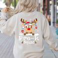Pre-k Teacher Squad Reindeer Teacher Christmas Women's Sweatshirt Back Print Sand Pre-k Teacher Squad Reindeer Teacher Christmas Women's Sweatshirt Back Print Sand