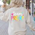 Pre-k Team Pencil Teacher Student Back To School Girls Women's Sweatshirt Back Print Sand