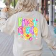 Preppy First Grade Back To School 1st Grade Teacher Girl Kid Women's Sweatshirt Back Print Sand Preppy First Grade Back To School 1st Grade Teacher Girl Kid Women's Sweatshirt Back Print Sand