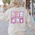 Preppy Spooky Teacher Halloween Ghost Coquette Bow Autumn Women's Sweatshirt Back Print Sand Preppy Spooky Teacher Halloween Ghost Coquette Bow Autumn Women's Sweatshirt Back Print Sand