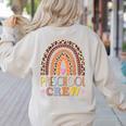 Preschool Crew Cute Leopard Rainbow Back To School Teachers Women's Sweatshirt Back Print Sand Preschool Crew Cute Leopard Rainbow Back To School Teachers Women's Sweatshirt Back Print Sand