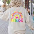 Preschool Rainbow Girls Boys Kids Teacher Back To School Women's Sweatshirt Back Print Sand Preschool Rainbow Girls Boys Kids Teacher Back To School Women's Sweatshirt Back Print Sand