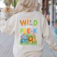 Preschool Teacher Kids Back To School Wild About Pre-K Women's Sweatshirt Back Print Sand Preschool Teacher Kids Back To School Wild About Pre-K Women's Sweatshirt Back Print Sand