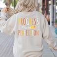 Progress Over Perfection Teacher Pencil Back-To-School Women's Sweatshirt Back Print Sand