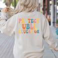 Protect Public Education Public Teacher School Women's Sweatshirt Back Print Sand Protect Public Education Public Teacher School Women's Sweatshirt Back Print Sand