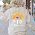 PTO Crew Parent School Volunteer Board Mom Parent Teacher Women's Sweatshirt Back Print Sand