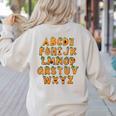 Pumpkin ABC Halloween Alphabet Costume School Teacher Kids Women's Sweatshirt Back Print Sand Pumpkin ABC Halloween Alphabet Costume School Teacher Kids Women's Sweatshirt Back Print Sand