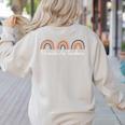 Rainbow Parents As Teachers Early Childhood Educator PAT Women's Sweatshirt Back Print Sand