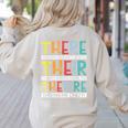 There Their They’Re Grammar Joke For English Teacher Student Women's Sweatshirt Back Print Sand
