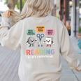 Reading Beats Everything Teacher Rock Paper Scissors Women's Sweatshirt Back Print Sand