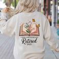 Retired 2025 A New Chapter Begins Retirement Teacher Book Women's Sweatshirt Back Print Sand Retired 2025 A New Chapter Begins Retirement Teacher Book Women's Sweatshirt Back Print Sand