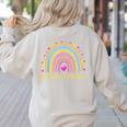 Retired Teacher Rainbow Women's Sweatshirt Back Print Sand Retired Teacher Rainbow Women's Sweatshirt Back Print Sand