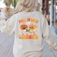 Retro Fall In Love With Learning Autumn Pumpkin Teachers Women's Sweatshirt Back Print Sand