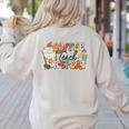 Retro Grovvy Coffee Teach Repeat Teacher Women's Sweatshirt Back Print Sand