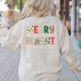 Retro Merry Teacher Bright Students Christmas Teacher Women's Sweatshirt Back Print Sand Retro Merry Teacher Bright Students Christmas Teacher Women's Sweatshirt Back Print Sand