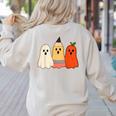 Retro Pencil Ghost Boo Spooky Teacher Halloween Costume Women's Sweatshirt Back Print Sand