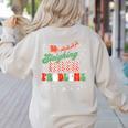 Retro Sleighing Math Problems Santa Math Teacher Christmas Women's Sweatshirt Back Print Sand Retro Sleighing Math Problems Santa Math Teacher Christmas Women's Sweatshirt Back Print Sand