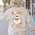 Retro Vintage Groovy Trick Or Teach Teacher Halloween For Men Women Kids Women's Sweatshirt Back Print Sand