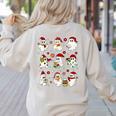Santa Ghost Reading Books Christmas Library Teacher Women's Sweatshirt Back Print Sand Santa Ghost Reading Books Christmas Library Teacher Women's Sweatshirt Back Print Sand