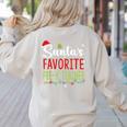 Santa's Favorite Pre-K Teacher Christmas Santa Hat Lights For Men Women Kids Women's Sweatshirt Back Print Sand Santa's Favorite Pre-K Teacher Christmas Santa Hat Lights For Men Women Kids Women's Sweatshirt Back Print Sand