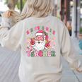 Santa's Favorite Teacher Groovy Christmas Teacher Boys Girls Women's Sweatshirt Back Print Sand Santa's Favorite Teacher Groovy Christmas Teacher Boys Girls Women's Sweatshirt Back Print Sand