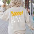 Scary Key Signature Boo Music Halloween Musician Teacher Men Women Women's Sweatshirt Back Print Sand