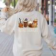 Science Teacher Horror Fall Coffee Halloween Pumpkin Autumn Women's Sweatshirt Back Print Sand Science Teacher Horror Fall Coffee Halloween Pumpkin Autumn Women's Sweatshirt Back Print Sand