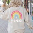 Sé Amable Spanish Bilingual Teacher Be Kind Boho Rainbow Women's Sweatshirt Back Print Sand Sé Amable Spanish Bilingual Teacher Be Kind Boho Rainbow Women's Sweatshirt Back Print Sand