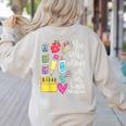 She Works Willingly With Her Hands Proverbs Daycare Teacher Men Women Women's Sweatshirt Back Print Sand