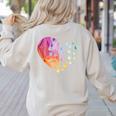 Sign Language Heart ASL For Deaf Teacher Women's Sweatshirt Back Print Sand Sign Language Heart ASL For Deaf Teacher Women's Sweatshirt Back Print Sand