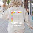 I Got Skills They'Re Multiplying Nerd Math Teacher Women's Sweatshirt Back Print Sand I Got Skills They'Re Multiplying Nerd Math Teacher Women's Sweatshirt Back Print Sand
