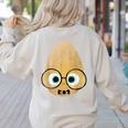 The Smart Seed Good Egg Teacher Halloween Costume Food Group Women's Sweatshirt Back Print Sand