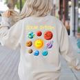 Solar System Cute Face Planets Space Science Teacher School Women's Sweatshirt Back Print Sand Solar System Cute Face Planets Space Science Teacher School Women's Sweatshirt Back Print Sand