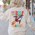 Space Middle School Teacher Back To School Men Women Kids Women's Sweatshirt Back Print Sand