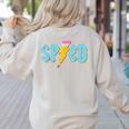 Special Education SPED Rocks Teacher Back To School Rock Women's Sweatshirt Back Print Sand Special Education SPED Rocks Teacher Back To School Rock Women's Sweatshirt Back Print Sand