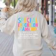 Special Education Team Definition Retro Ed Team Crew Teacher Women's Sweatshirt Back Print Sand