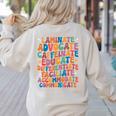 Sped Caffeinate Advocate Laminate Educate Teacher Men Women Kids Women's Sweatshirt Back Print Sand Sped Caffeinate Advocate Laminate Educate Teacher Men Women Kids Women's Sweatshirt Back Print Sand