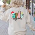 SPED Squad Special Education Teacher Autism Christmas Women Women's Sweatshirt Back Print Sand SPED Squad Special Education Teacher Autism Christmas Women Women's Sweatshirt Back Print Sand