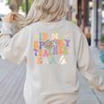 In My Spooky Teacher Era Groovy Hippie Retro Ghost Halloween Men Women Kids Women's Sweatshirt Back Print Sand