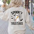 Spooky Toddler Teacher Halloween School Women's Sweatshirt Back Print Sand Spooky Toddler Teacher Halloween School Women's Sweatshirt Back Print Sand