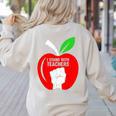 I Stand With Teachers Tshirt Women's Sweatshirt Back Print Sand