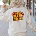 Super Math Teacher Educational Superhero Women's Sweatshirt Back Print Sand Super Math Teacher Educational Superhero Women's Sweatshirt Back Print Sand