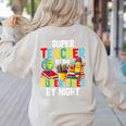 Super Teacher By Day Super Tired By Night Women's Sweatshirt Back Print Sand Super Teacher By Day Super Tired By Night Women's Sweatshirt Back Print Sand