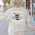 I Survived 100 Days Of School Teacher Kids Cat Lover Women's Sweatshirt Back Print Sand I Survived 100 Days Of School Teacher Kids Cat Lover Women's Sweatshirt Back Print Sand