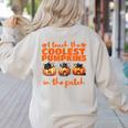 I Teach The Cutest Pumpkins Halloween Teacher Cat Lover Women's Sweatshirt Back Print Sand I Teach The Cutest Pumpkins Halloween Teacher Cat Lover Women's Sweatshirt Back Print Sand