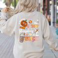 I Teach The Cutest Pumpkins In The Patch Halloween Teacher Women's Sweatshirt Back Print Sand I Teach The Cutest Pumpkins In The Patch Halloween Teacher Women's Sweatshirt Back Print Sand