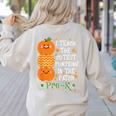 I Teach The Cutest Pumpkins In Patch Pre-K Halloween Teacher Women's Sweatshirt Back Print Sand
